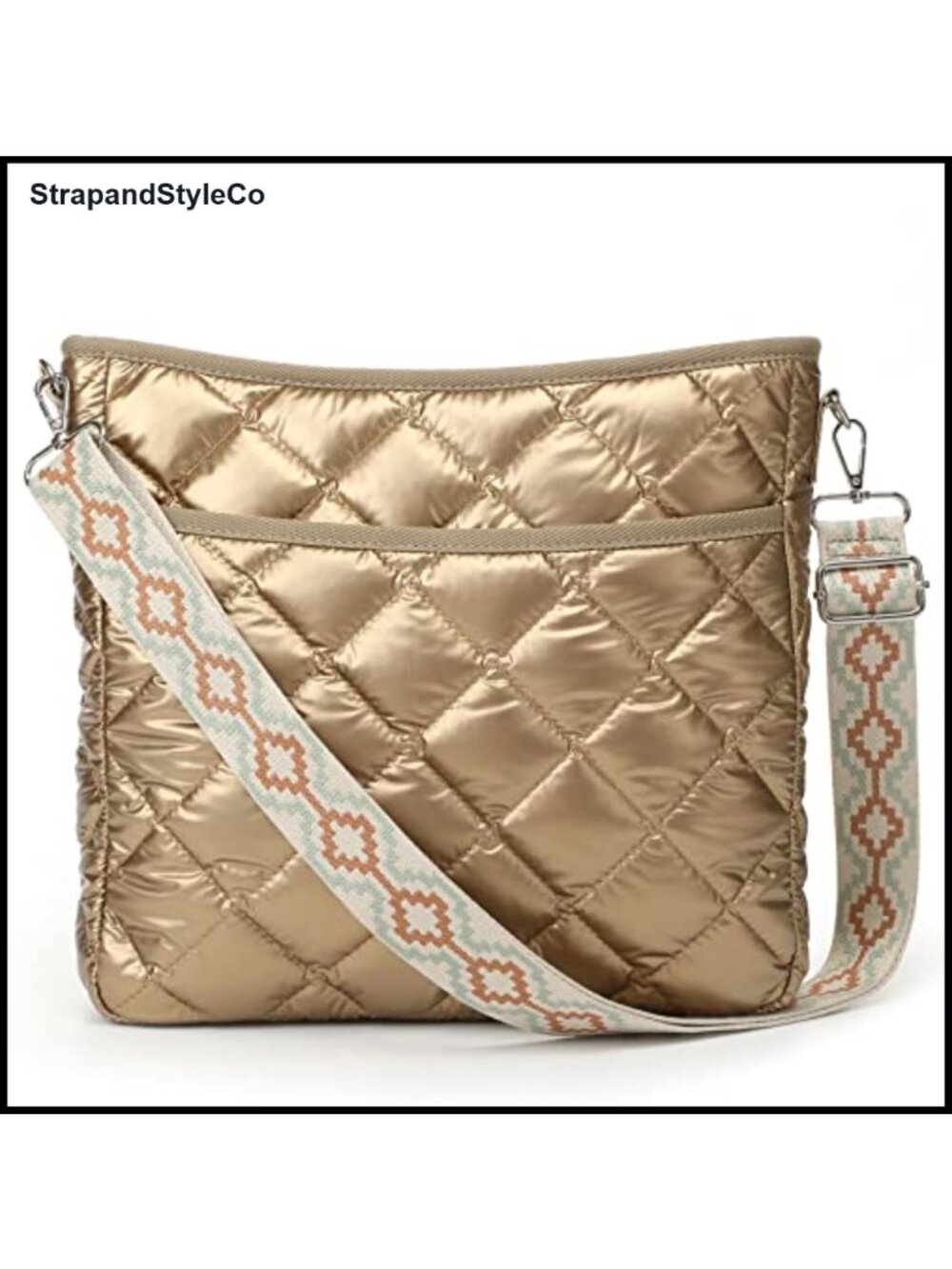 Quilted Crossbody & Puffer Shoulder Bag Nylon Tote with Zipper